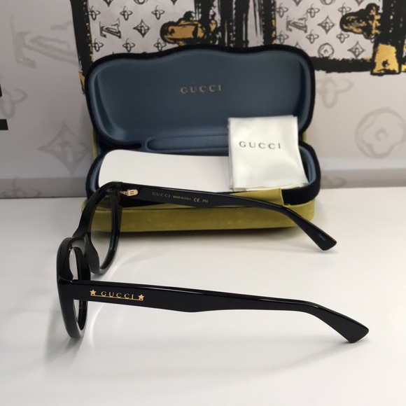 NEW Authentic Gucci GG1172O 001/004 Black & Gold Cat Eye Glasses - Picture 7 of 14